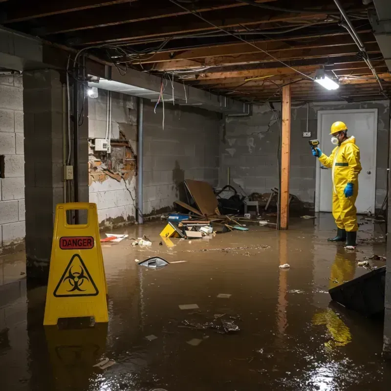 Flooded Basement Electrical Hazard in Greendale, WI Property